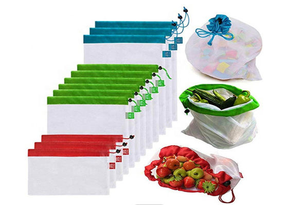 Eco Friendly Washable Reusable Mesh Grocery Bags Nylon Mesh Bags For Vegetables
